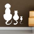 Animals wall decals - Dog, cat and mouse sitting Wall decal - ambiance-sticker.com
